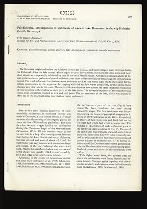 Bild des Verkufers fr Palynological investigations in sediments of ancient lake Duvensee, Schleswig-Holstein (North Germany). Hydrobiologia 143: 407-410. zum Verkauf von Antiquariat Bookfarm