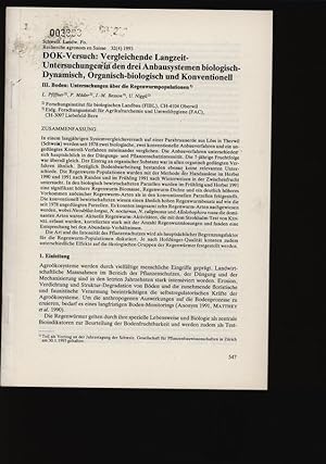 Imagen del vendedor de DOK-Versuch: Vergleichende Langzeit-Untersuchungen in den drei Anbausystemen biologisch-Dynamisch, Organisch-biologisch und Konventionell. a la venta por Antiquariat Bookfarm