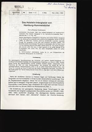 Bild des Verkufers fr Das Holstein-Interglazial von Hamburg-Hummelsbttel. zum Verkauf von Antiquariat Bookfarm