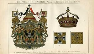 Deutscher Kaiser. Wappen, Kronen und Standarten.