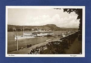 Der Passagierdampfer " Rheinland " auf dem Rhein bei Remagen.