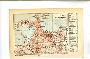 Alexandria. 1 alter Orig.- Stadtplan.