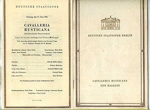 Programmheft zu Cavalleria Rusticana und zu Der Bajazzo.