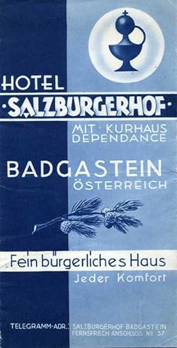 Illustrierter Werbeprospekt vom Hotel Salzburger Hof in Bad Gastein.