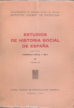 Imagen del vendedor de Estudios de Historia social de Espaa. Tomo IV-Volumen 2 a la venta por SOSTIENE PEREIRA