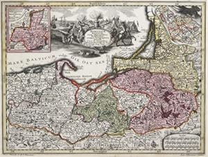 Seller image for Borussiae regnum cum adjacentisbus Regionibus mappa Geographica. for sale by Antique Sommer& Sapunaru KG