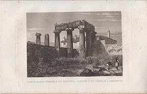 Reste eines Tempels zu Corinth Orig Stahlstich Griechenland C. Frommel