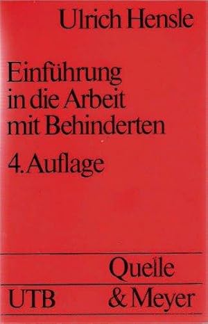 Imagen del vendedor de Einfhrung in die Arbeit mit Behinderten. Psychologische, pdagogische und medizinische Aspekte. Mit einem Vorwort des Verfassers. Unter Mitarbeit von Herbert Buchta, Sabine Buchta und Peter Day. Mit einem Literaturverzeichnis, Adressen und einem Register. - (=UTB 936). a la venta por BOUQUINIST