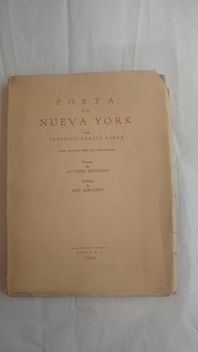 Imagen del vendedor de Poeta en Nueva York. Con 4 dibujos originales. Poema de Antonio Machado. Prlogo de Jos Bergamn a la venta por Libreria de Antano (ILAB & ABA Members)