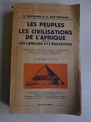 Seller image for Les peuples et les civilizations de L'Afrique suivi de les langues et l`education for sale by Libreria de Antano (ILAB & ABA Members)