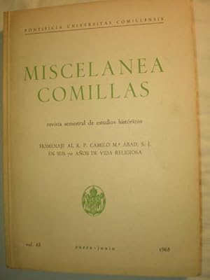 Imagen del vendedor de Miscelanea Comillas Vol. 43 - Enero-Junio 1965. Homenaje al R. P. Camilo Mara Abad SJ en sus 70 aos de vida religiosa a la venta por Librera Antonio Azorn