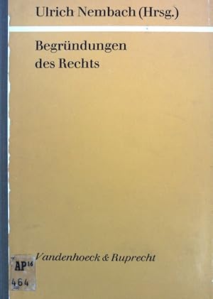 Imagen del vendedor de Begrndungen des Rechts I; Gttinger theologische Arbeiten ; Bd. 9 a la venta por books4less (Versandantiquariat Petra Gros GmbH & Co. KG)
