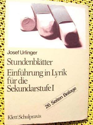 Stundenblätter: Einführung in Lyrik für die Sekundarstufe I