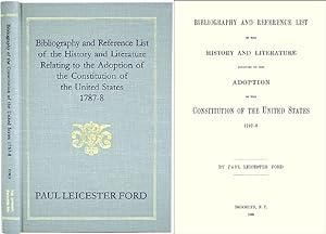 Bild des Verkufers fr Bibliography and Reference List of the History and Literature. zum Verkauf von The Lawbook Exchange, Ltd., ABAA  ILAB