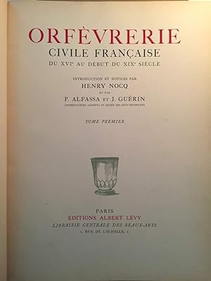 Immagine del venditore per Orfevrerie Civile Francaise du XVIe au Debut du XIXe Siecle (2 Volumes) venduto da Hayden & Fandetta Rare Books   ABAA/ILAB