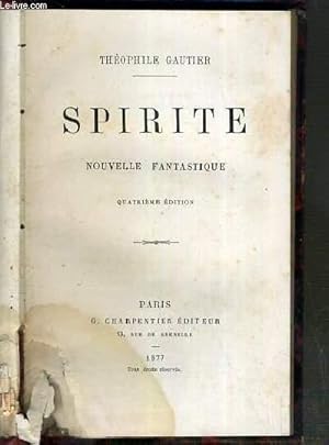 Bild des Verkufers fr SPIRITE - NOUVELLE FANTASTIQUE - 4eme EDITION zum Verkauf von Le-Livre