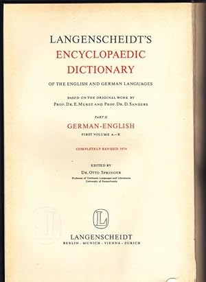 Langenscheidts Enzaklopädisches Wörterbuch der englischen und deutschen Sprache. Teil II. Englisc...