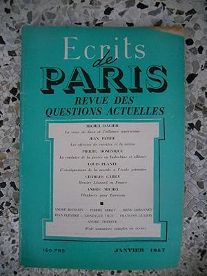 Imagen del vendedor de Ecrits de Paris - Revue des questions actuelles - N. 145 - Janvier 1957 a la venta por Frederic Delbos