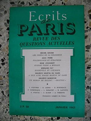 Bild des Verkufers fr Ecrits de Paris - Revue des questions actuelles - N. 211 - Janvier 1963 zum Verkauf von Frederic Delbos