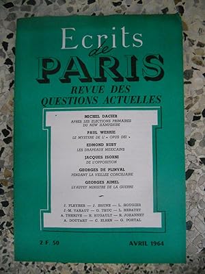 Image du vendeur pour Ecrits de Paris - Revue des questions actuelles - N. 225 - Avril 1964 mis en vente par Frederic Delbos