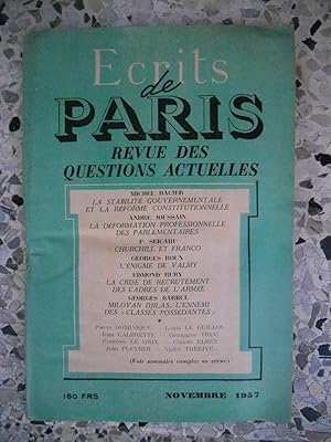 Seller image for Ecrits de Paris - Revue des questions actuelles - N. 154 - Novembre 1957 for sale by Frederic Delbos