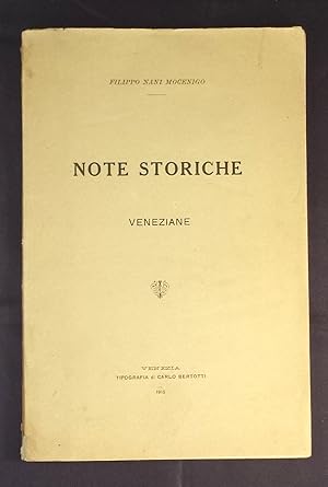 Imagen del vendedor de Note storiche veneziane. a la venta por Libreria Emiliana snc