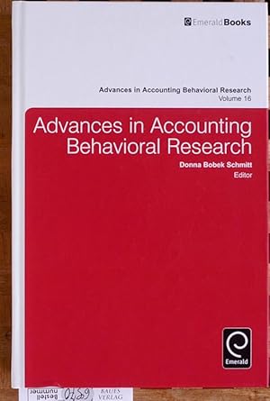 Advances in Accounting Behavioral Research. Volume 16