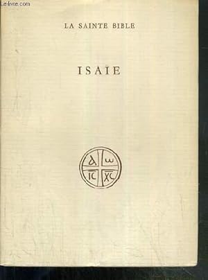 Seller image for ISAIE - LA SAINTE BIBLE for sale by Le-Livre