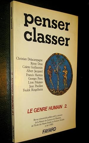 Image du vendeur pour Le Genre Humain 2 - Penser classer mis en vente par Le Chemin des philosophes