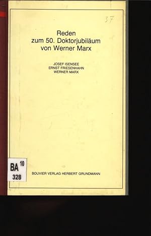 Immagine del venditore per Reden zum 50. Doktorjubilum von Werner Marx, gehalten am 18.11.1983. Bonner akademische Reden, Neue Folge, Nr. 59. venduto da Antiquariat Bookfarm