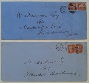 Two Postal History Leicestershire 1895 Stamped Envelopes