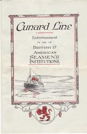 Seller image for Cunard Line Entertainment in Aid of British & American Seamen's Institutions Program for sale by biblioboy