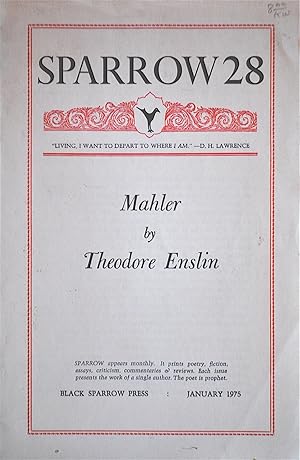 Seller image for Mahler By Theodore Enslin (Sparrow 28) for sale by Casa Camino Real