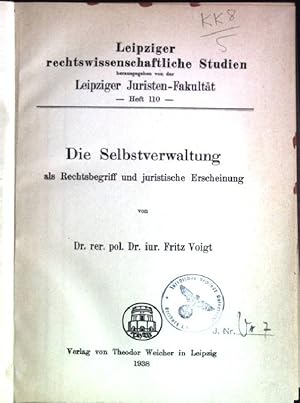 Bild des Verkufers fr Die Selbstverwaltung als Rechtsbegriff und juristische Entscheidung Leipziger rechtswissenschaftliche Studien; 110 zum Verkauf von books4less (Versandantiquariat Petra Gros GmbH & Co. KG)