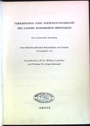 Seller image for Verfassungs- und Verwaltungsrecht des Landes Nordrhein-Westfalen: eine systematische Darstellung for sale by books4less (Versandantiquariat Petra Gros GmbH & Co. KG)