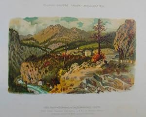 Hotel Hochfinstermünz am Finstermünzpass, (1150 Mt). Chromolithographie aus "Mignon-Gallerie Tiro...