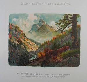 Bild des Verkufers fr Der Patteriol. 3059 Mt. (vom Fervallthal gesehen). Chromolithographie aus "Mignon-Gallerie Tiroler Landschaften" Meran, F. A. C. M. Reisch um 1898, 7,5 x 10,5 cm zum Verkauf von Antiquariat Johannes Mller