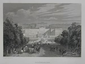 Schönbrunn. Stahlstich v. Rouargue aus Marnier "Voyage pittoresque en Allemagne partie meridional...