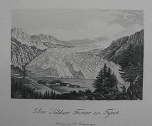 Seller image for Der Suldner Ferner im Tyrol. Stahlstich mit Aquatinta v. Fr. Unterberger aus "Erinnerung an Tirol" Innsbruck um 1840, 7 x 10, cm for sale by Antiquariat Johannes Mller