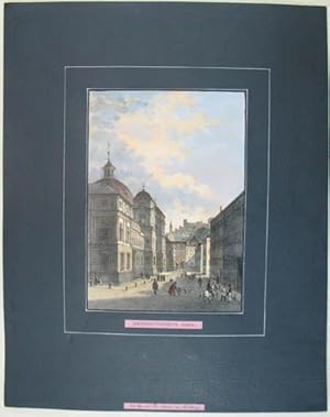 Dreyfaltigkeits Gasse. Altgouachierte Lithographie v. Stießberger n. Pezolt aus "Die interessante...