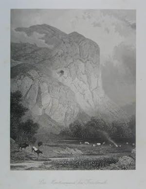 Seller image for Die Martinswand bei Innsbruck. Stahlstich aus J. F. Lentner "Album von Sd- und Nord-Tirol" Salzburg, Baldi 1853, 11 x 16 cm for sale by Antiquariat Johannes Mller