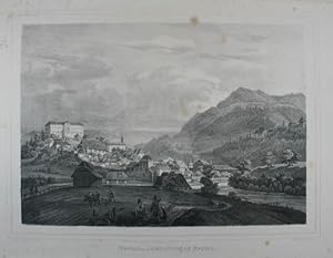 Bild des Verkufers fr Murau im Judenburger Kreise. Lithographie v. Kuwasseg aus "Ansichten aus der Steiermark" Graz, H. Lampel 1841-1850, 21,5 x 31 cm zum Verkauf von Antiquariat Johannes Mller