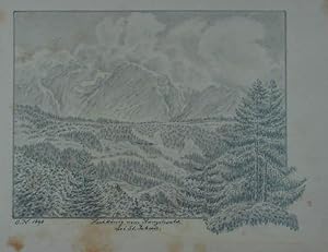 Imagen del vendedor de Hochknig vom Kanzelwald bei St. Johan. Orig. Bleistiftzeichnung v. Oskar Korber (1832-1911), eigenh. bezeichnet, links unten Monogramm u. dat. 1898, 13 x 16 cm a la venta por Antiquariat Johannes Mller