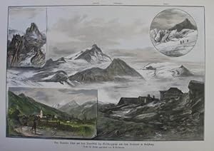 Seller image for Das Rauriser Thal mit dem Sonnblick, der Goldbergspitze und dem Hochnarr in Salzburg. Kolorierter Holzstich n. Heilmann 1890, 23 x 35 cm for sale by Antiquariat Johannes Mller