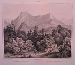 Schmiedenstein. Tonlithographie v. Rottmann aus Pezolt "Salzburg und seine Angraenzungen" Salzbur...