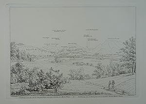 Salzburg von der Nord-Seite genomen von einer Anhöhe vor Maria Plain. Umrißradierung v. Rahl nach...