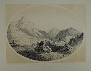 Bild des Verkufers fr Eisenerz. Tonlithographie aus Reichert "Einst und jetzt" Graz 1863-66, 13 x 18 cm zum Verkauf von Antiquariat Johannes Mller