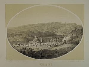 Voitsberg. Tonlithographie aus Reichert "Einst und jetzt" Graz 1863-66, 13 x 18,5 cm