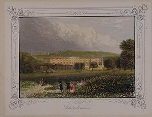Schönbrunn. Kolorierter Stahlstich v. Payne aus "Wien und seine Umgebungen" Leipzig 1848, 7,5 x 1...