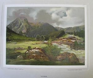 Krimml. Chromolithographie aus Jan Novopacky "Alpine Kunstblätter" Prag, B. Koci 1903, 17 x 23 cm